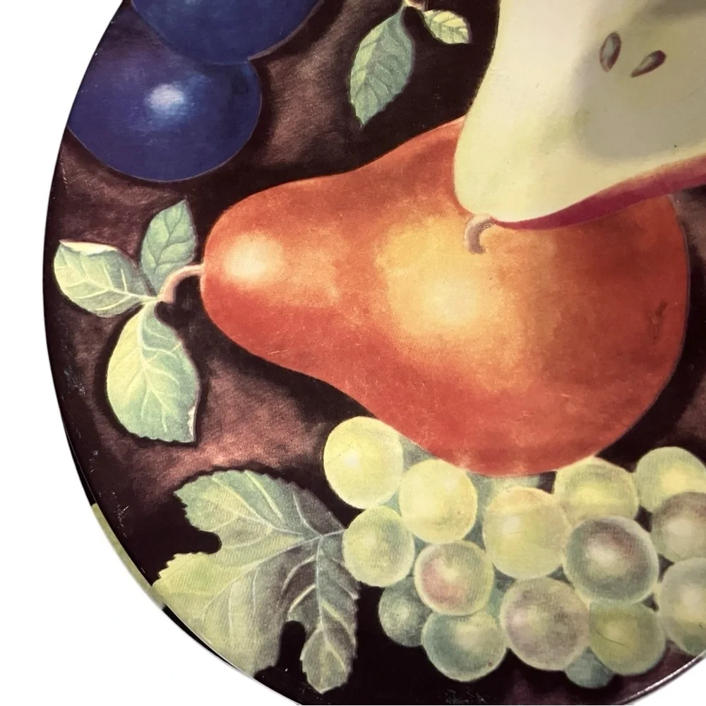 4 Sakura Fruit Design Ceramic Sslad Plates 7 1/2 Circumference